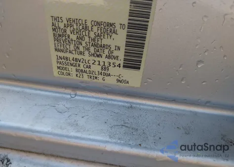 2020 Nissan Altima S z USA, uszkodzony, nr VIN 1N4BL4BV2LC211354